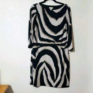 Black and white swirl dress